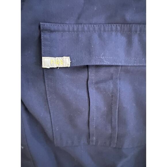 Figs dark navy button up scrub casual top size small - Picture 5 of 6